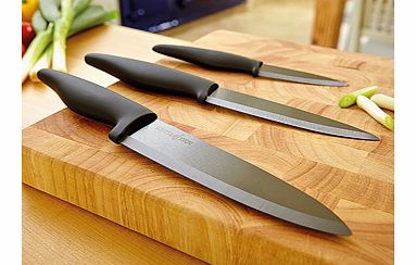 Imagine using kitchen knives that glide through food, but never rust and will rarely need sharpening. These professional knives are incomparably sharp, with an exceptional cutting performance. The elegant ceramic blades are made of zirconium oxide, b