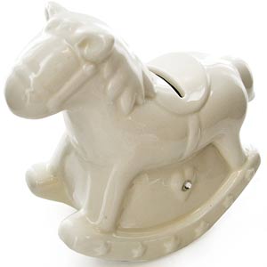 Unbranded Ceramic Rocking Horse Money Piggy Bank by Bambino
