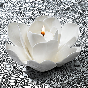 Unbranded Ceramic Rose Tea Light Holder