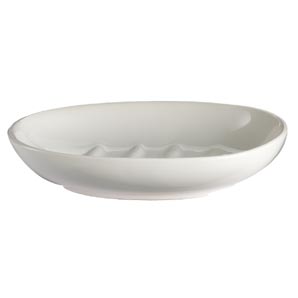 Ceramic soap dish in white