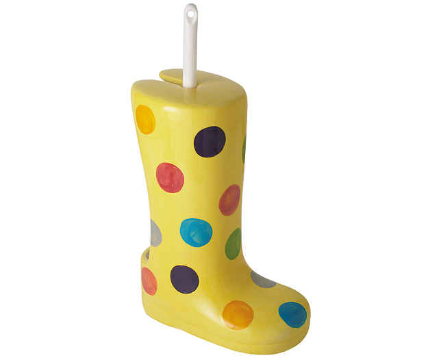 Ceramic Wellie Boot Toilet Brush Holder Yellow review, compare