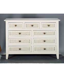Ceylon 9-Drawer Chest - Ivory
