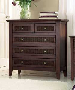 Ceylon Walnut 3 plus 2 Drawer Chest