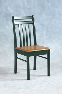 Antique pine tile top dining chair in hunter green