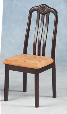 Mahogany Imperial dining chair with upholstered terracotta fabric seat