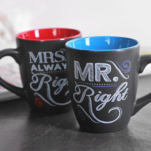 Unbranded Chalk Style Mr Right and Mrs Always Right Pair
