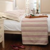 Unbranded Chambray Stripe Single Duvet Set - Pink