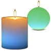 Why have a candle with just a flame when you can have one that phases through a rainbow of