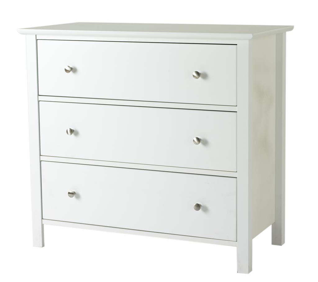 Unbranded Chamois White three drawer chest
