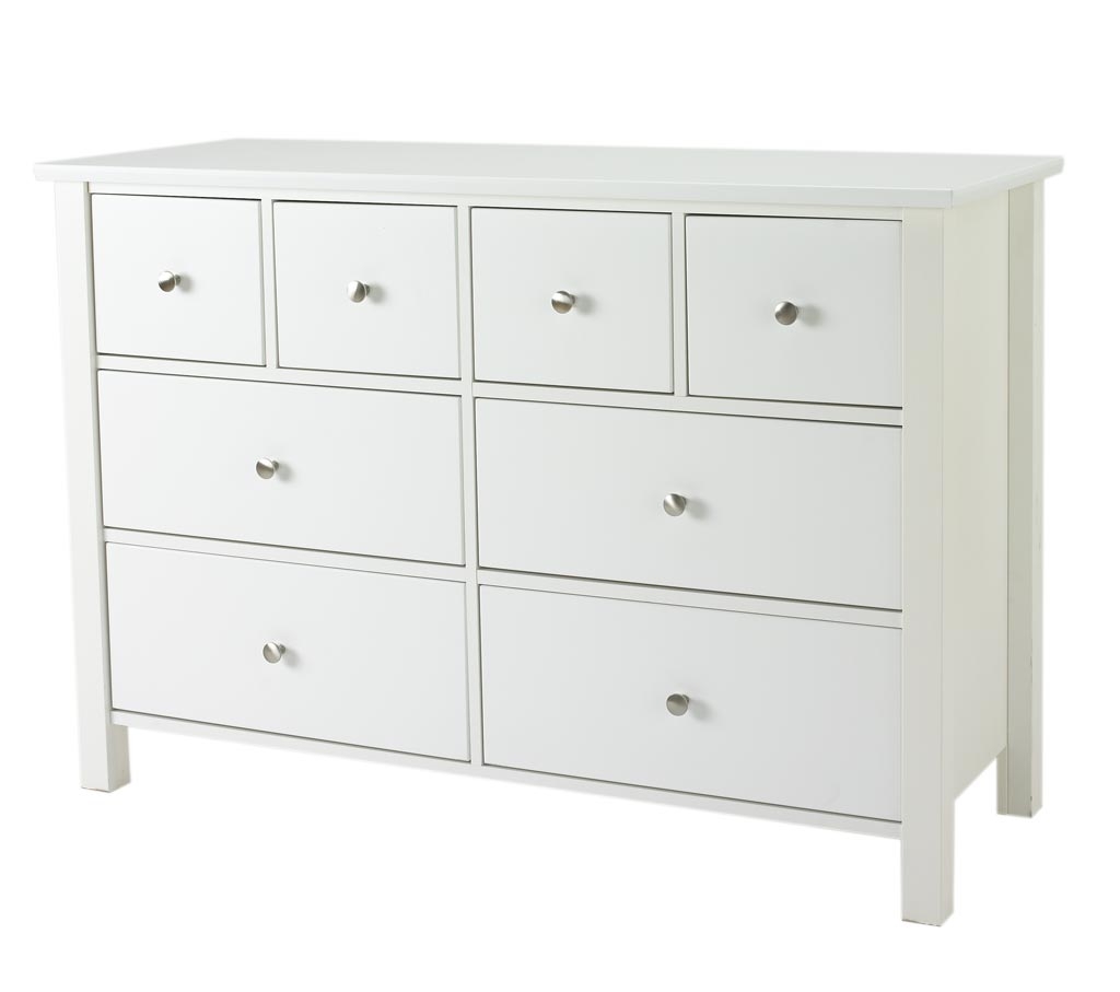 Unbranded Chamois White wide Merchant chest of drawers