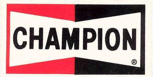 Champion Spark Plugs Logo Stickers (10cm x 5cm)