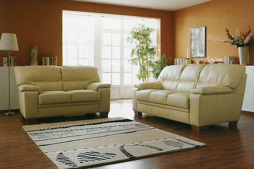 Charbon Leather 3 Seater Sofa