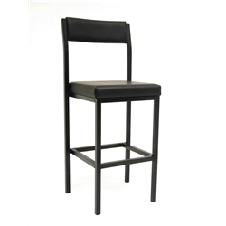 Charcoal High Stool with Back Rest.