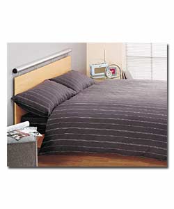 Charcoal Stripe Brushed Cotton Complete Single Bed Set