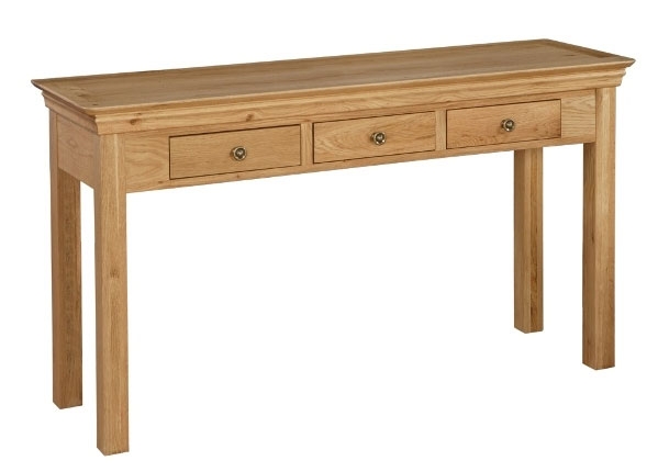 Unbranded Charente Oak 3 Drawer Console Table