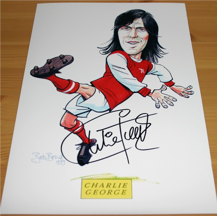 Signed clearly in black pen by the Arsenal legend Charlie George. COA - 0420000250/1/2