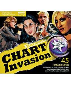 Chart Invasion Karaoke Triple Pack, 3 discs featuring 45 of the latest chart hits including songs by