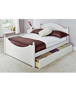 Chateau 2 Drawer Double Bed with Lux Firm Mattress - White