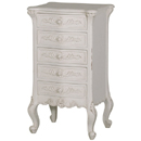 Chateau white painted 5 drawer chest furniture
