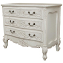Chateau white painted carved 3 drawer chest