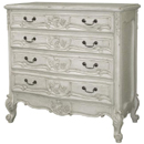 Chateau white painted carved 4 drawer chest
