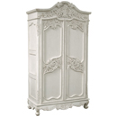 Chateau white painted carved armoire furniture