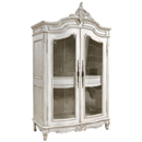 Chateau white painted glazed display armoire