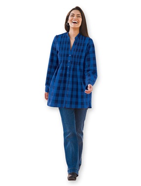 Unbranded Checked Loose Fit Tunic Blouse