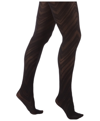 Unbranded Cheeky Chevron Opaque Tights