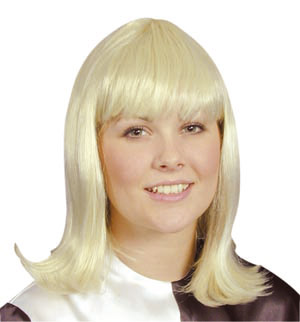With gentle styling and hairspray this wig can styled flicked out or curled under. Available in a wi