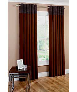 Unbranded Chenille Cuff Lined Curtains - Chocolate