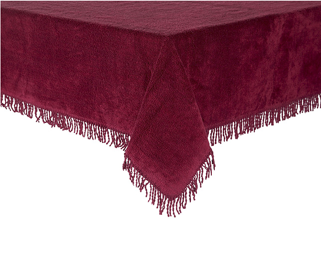 Unbranded Chenille Table Cover 52 inchx52 inch Burgundy