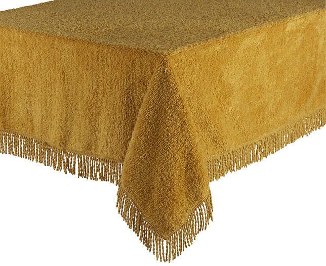 Unbranded Chenille Table Cover 52 inchx52 inch Gold