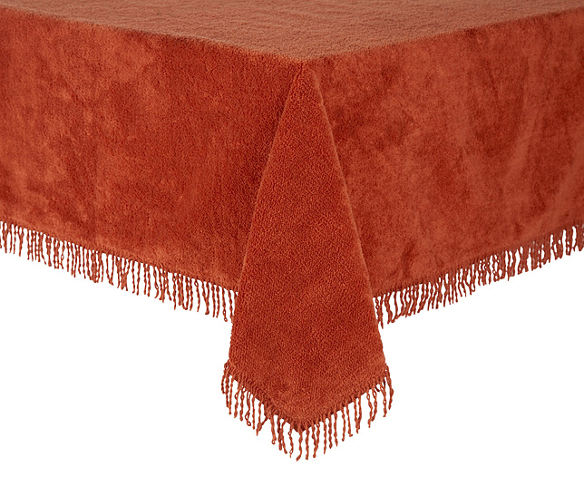 Unbranded Chenille Table Cover 52 inchx52 inch Russet