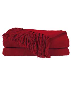 Unbranded Chenille Throw - Claret