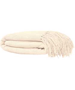 Unbranded Chenille Throw - Ivory