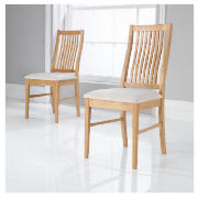 Unbranded Chesham Pair Of Chairs, Oak And Cream