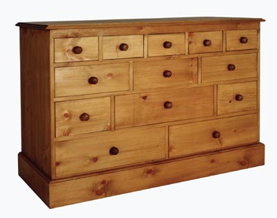 LOVELY 13 ASSORTED DRAWER SIZE CHEST OF DRAWERS