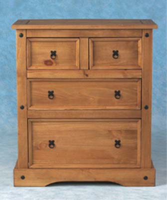 CORONA 2 OVER 2 CHEST OF DRAWERS. PLEASE NOTE THIS ITEM IS SUPPLIED FLAT PACKED.