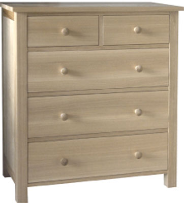 Unbranded CHEST OF DRAWERS 2 OVER 3 OILED HARDWOOD WOODSTOCK