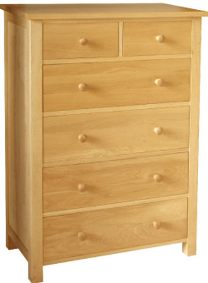 Unbranded CHEST OF DRAWERS 2 OVER 4 OILED HARDWOOD ACORN