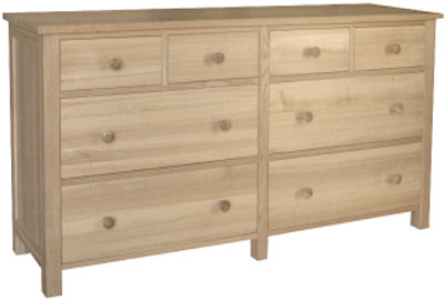 Unbranded CHEST OF DRAWERS 4 OVER 4 BY 4 OILED HARDWOOD