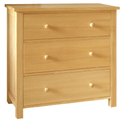Unbranded CHEST OF DRAWERS JUMBO 3 DRAWER WIDE OILED