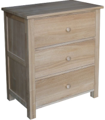 Unbranded CHEST OF DRAWERS WELLINGTON 3 DRAWERS WIDE OILED