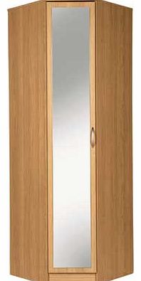 Unbranded Cheval 1 Door Mirrored Corner Wardrobe - Oak
