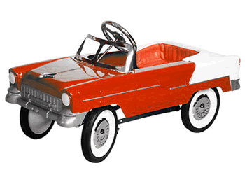 This beautiful pedal car is finished in Red/Cream
