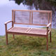 A beautiful two-seater bench made from very attractive teak.