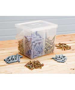An assortment of zinc plated screws suitable for chipboard, other fibre boards and timber.Together
