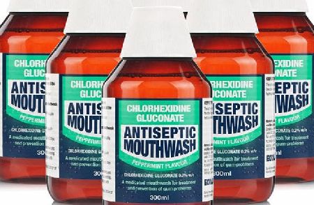 Unbranded Chlorhexidine Mouthwash Mint 6 Pack