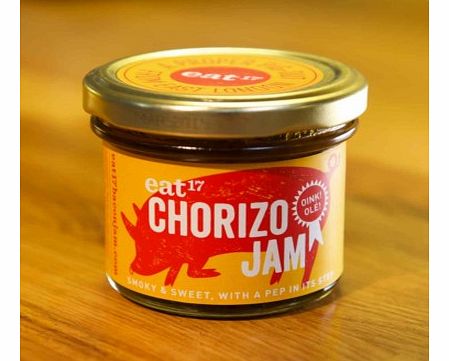 Chorizo Jam - Smoky Sweet RelishThe Chorizo Jam from Eat 17 is a smokey and sweet jam made with red onion, diced chorizo and a little paprika to add a small kick!This relish goes perfectly with pulled pork, fish and many other delectable dishes! You 